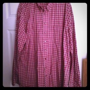 Cutter & Buck Red Plaid Collared Shirt